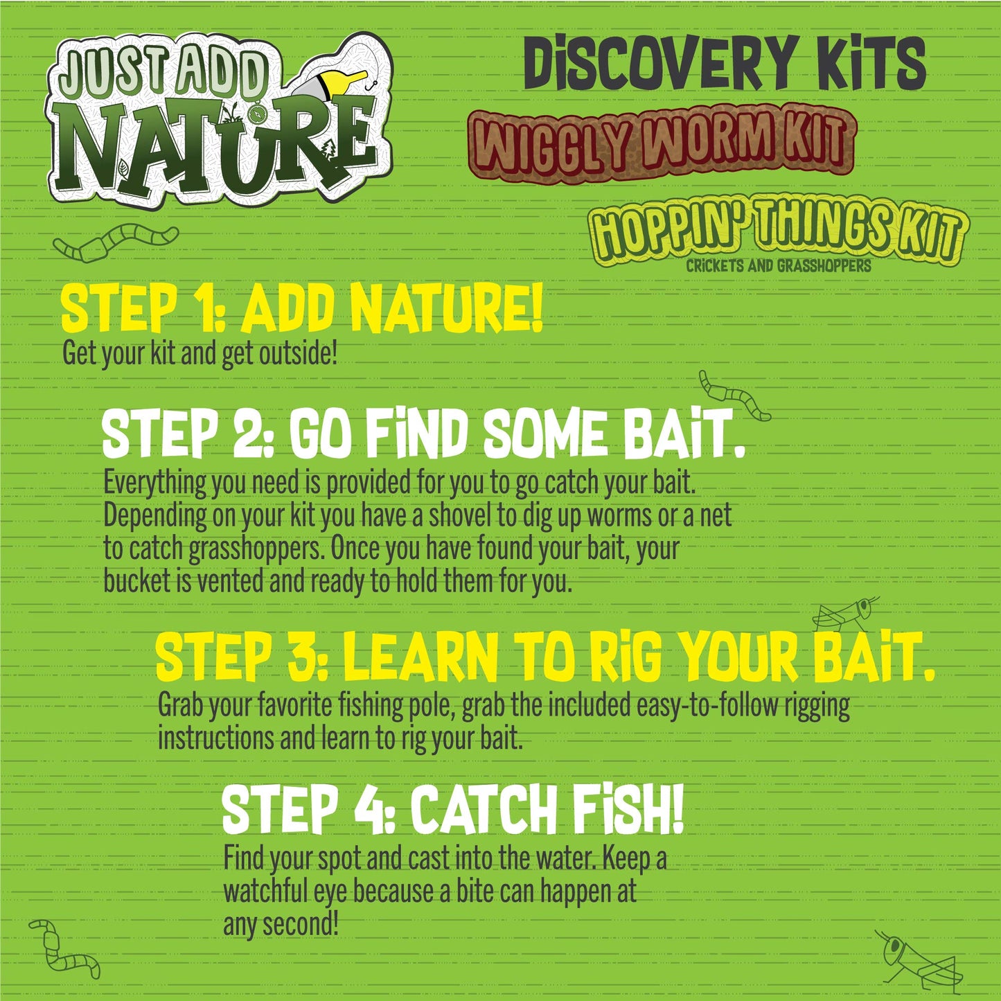 Just Add Nature Fishing Adventure In A Bucket Beginner Fishing Kit For Kids - Teaches Kids How To Fish - Includes Hooks, Tools A