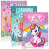 ZICOTO Fun Coloring Books for Kids Set of 3 - Cute Princess, Unicorn & Mermaid Coloring Book for Girls Ages 4-8 - Easy to Color