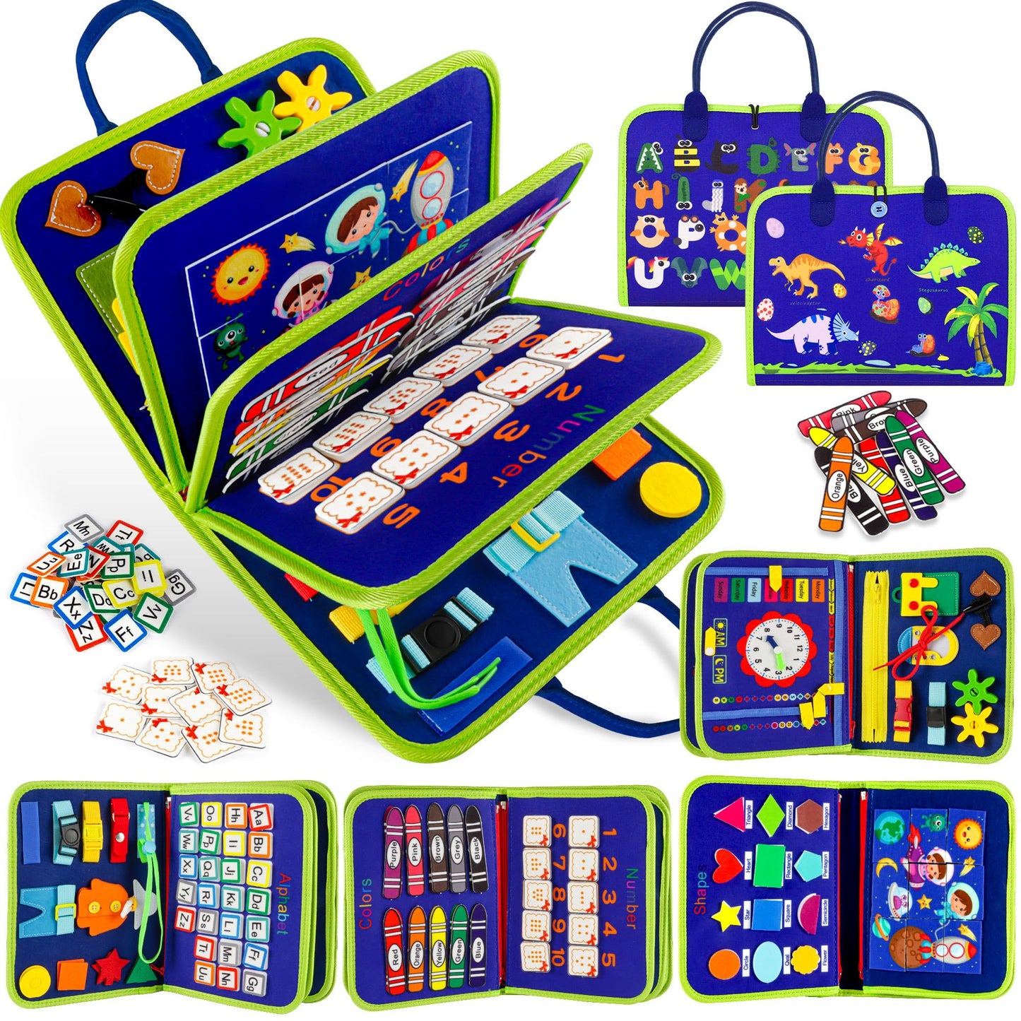 Toddler Busy Board Montessori Toys For 1 2 3 4 Year Old Boy Girl Birthday Gift, Sensory Toys For Toddlers Age1-3, Toddler Travel