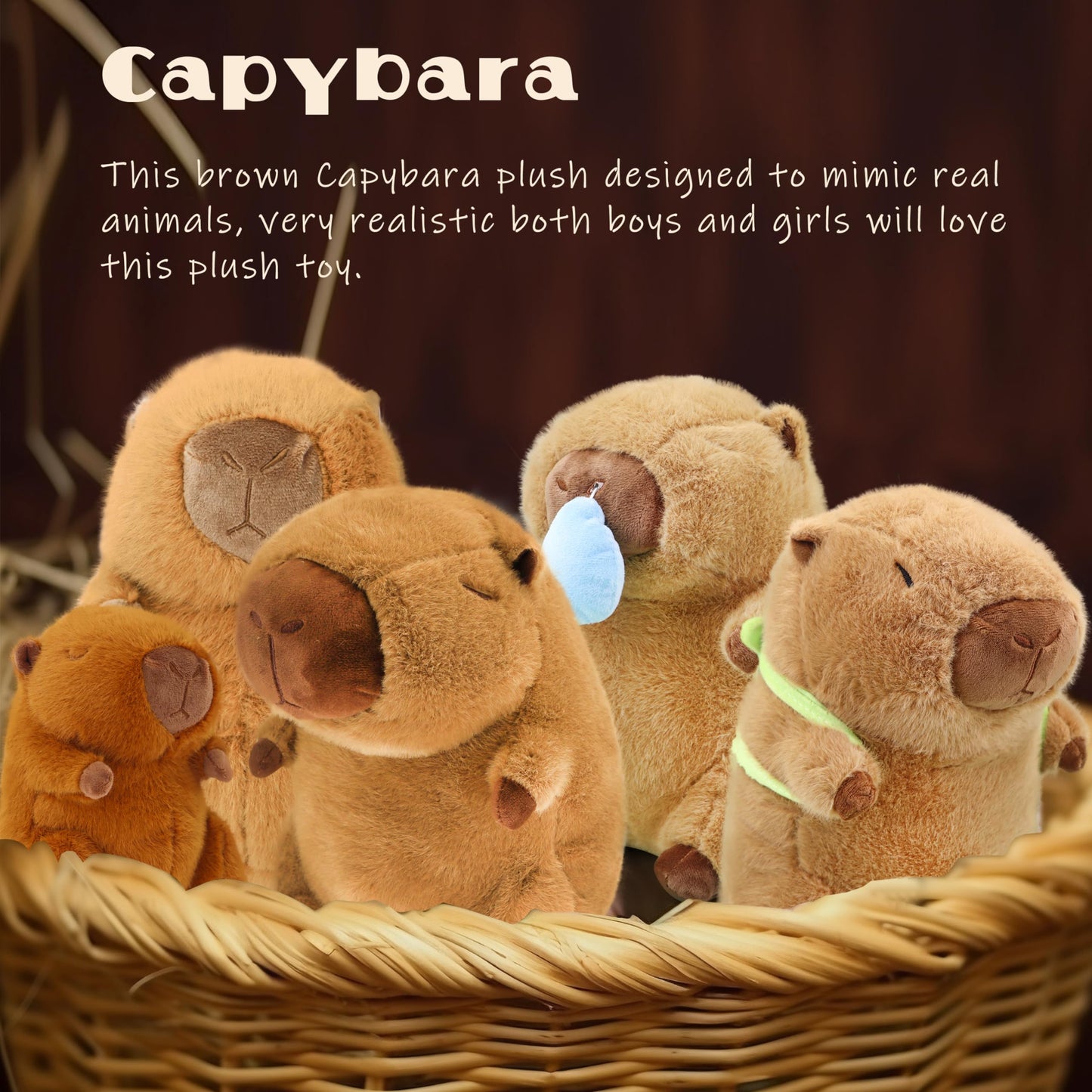 Txdrra Capybara Plush Toy,Cute Capybara Stuffed Animal, Soft Brown Capybara Plushie,Gifts For Boys And Girls