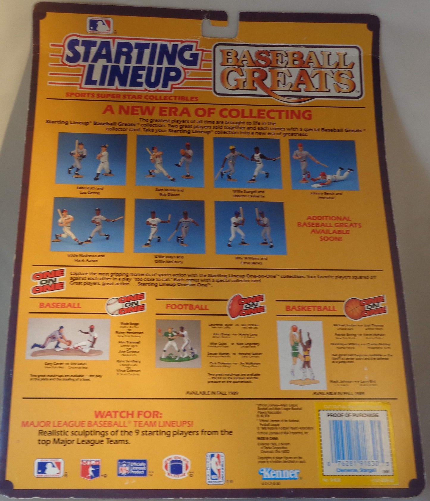 Starting Lineup Baseball Greats Figures - Willie Stargell & Roberto Clemente, Small, Plastic