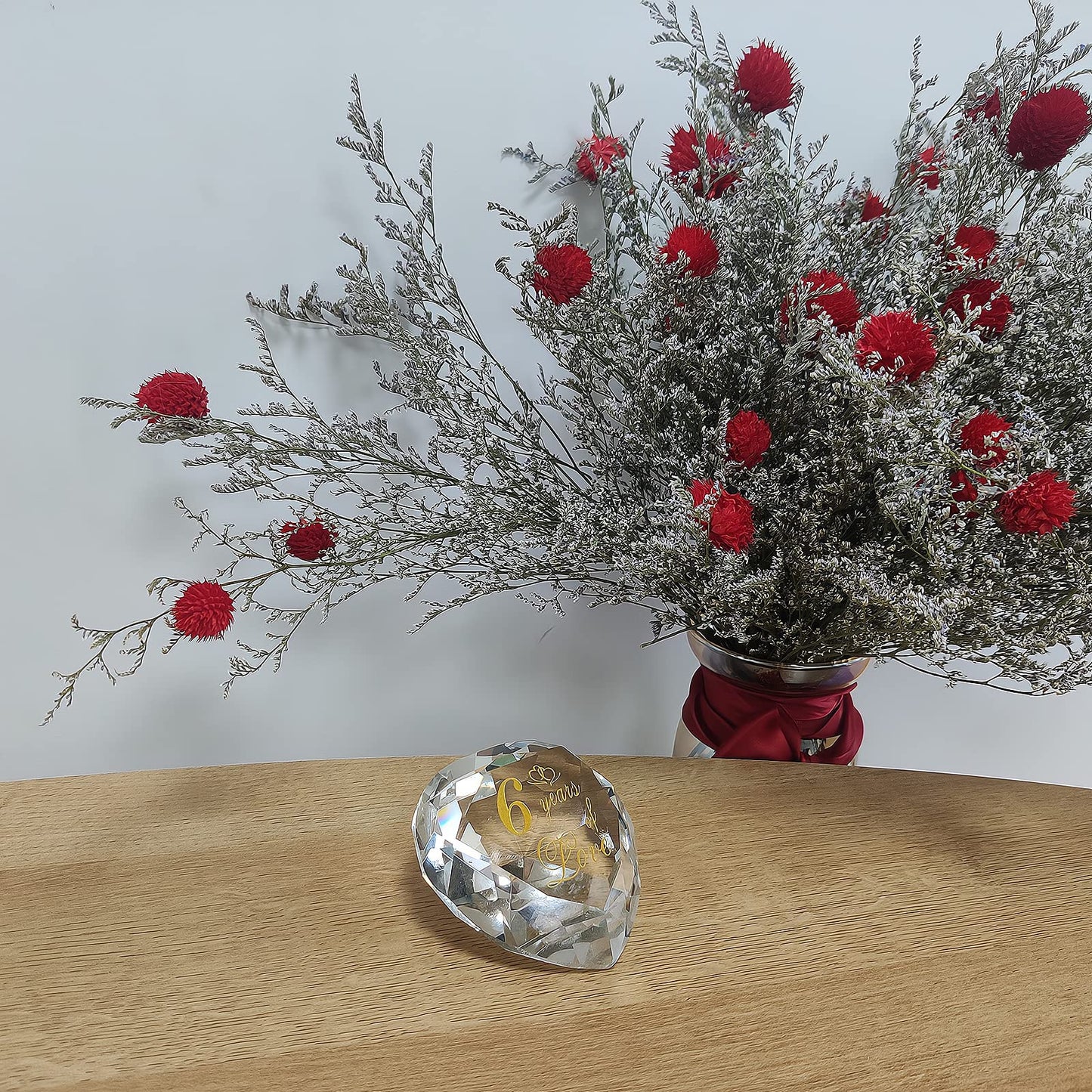 6Th Anniversary Crystal Gifts For Husband Wife Boyfriend Or Girlfriend, Cute 6Th Wedding Anniversary Valentines Day Romantic Gifts For Her Him Funny 6 Year Anniversary Marriage Presents For Couple