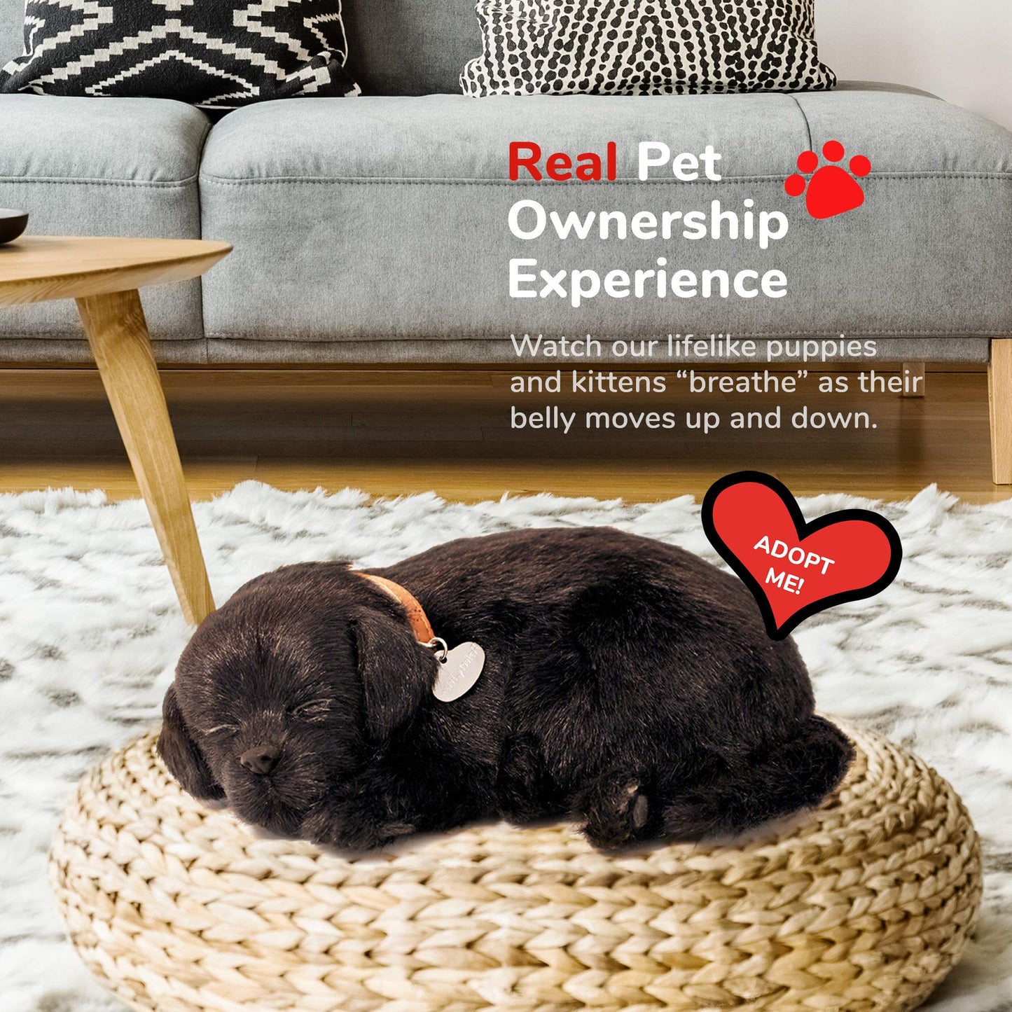 Perfect Petzzz - Original Petzzz Black Lab, Realistic, Lifelike Stuffed Interactive Pet Toy, Companion Pet Dog With 100% Handcrafted Synthetic Fur