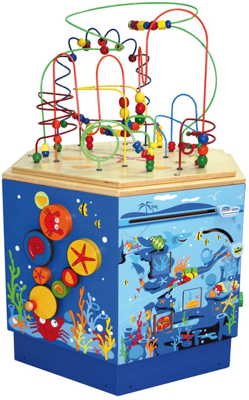Hape Coral Reef Wooden Activity Center Table L: 25.7, W: 29.7, H: 35 Inch