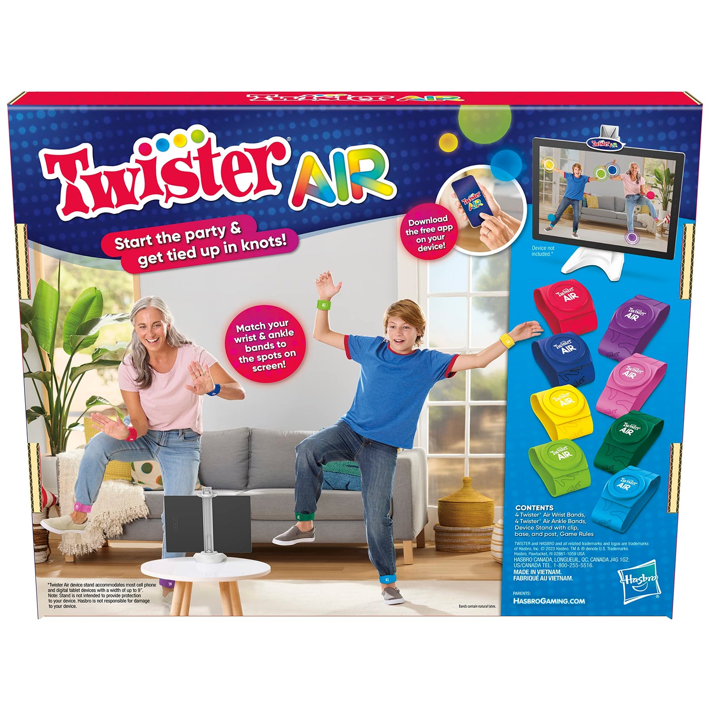 Hasbro Gaming Twister Air Game | Ar App Play Game With Wrist And Ankle Bands | Links To Smart Devices | Active Party Games For K