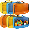 Codree 6 Packs Large Oxford Cloth Toy Storage Bags, 13 X 8.5 X 3.9 Inch Visible Toy Organizing Bags With Zipper, Waterproof Trav