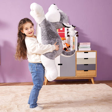 Ikasa Giant Husky Stuffed Animal Plush Toy,30'' Large Dog Puppy Cute Jumbo Soft Toys,Huge Big Size Plushy Fluffy Fat Plushie,Gif