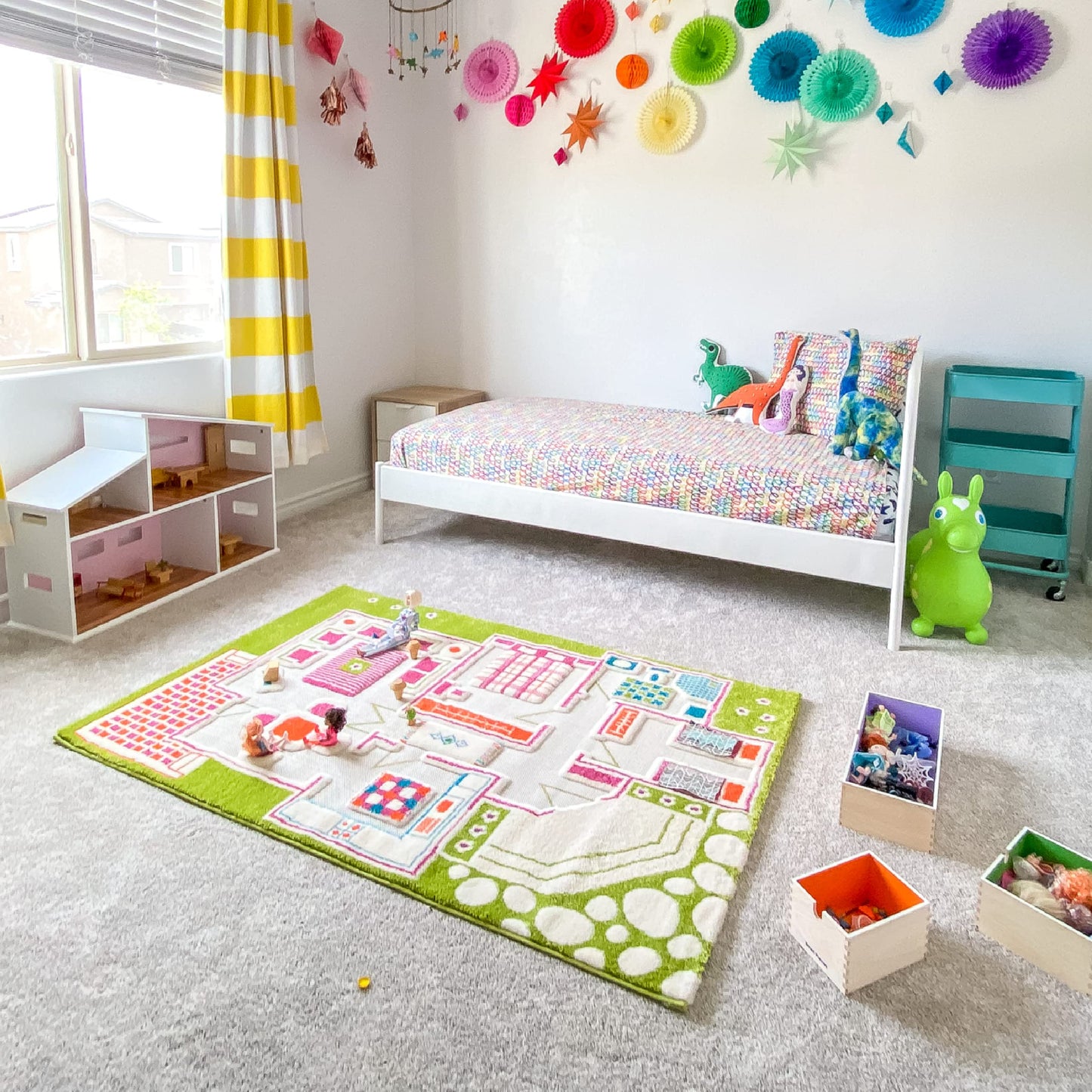Ivi Playhouse Green 3D Play Mat, Non-Toxic, Stain Resistant, Educational Montessori Activity Toys For Kids, Medium, 59' L X 39' W