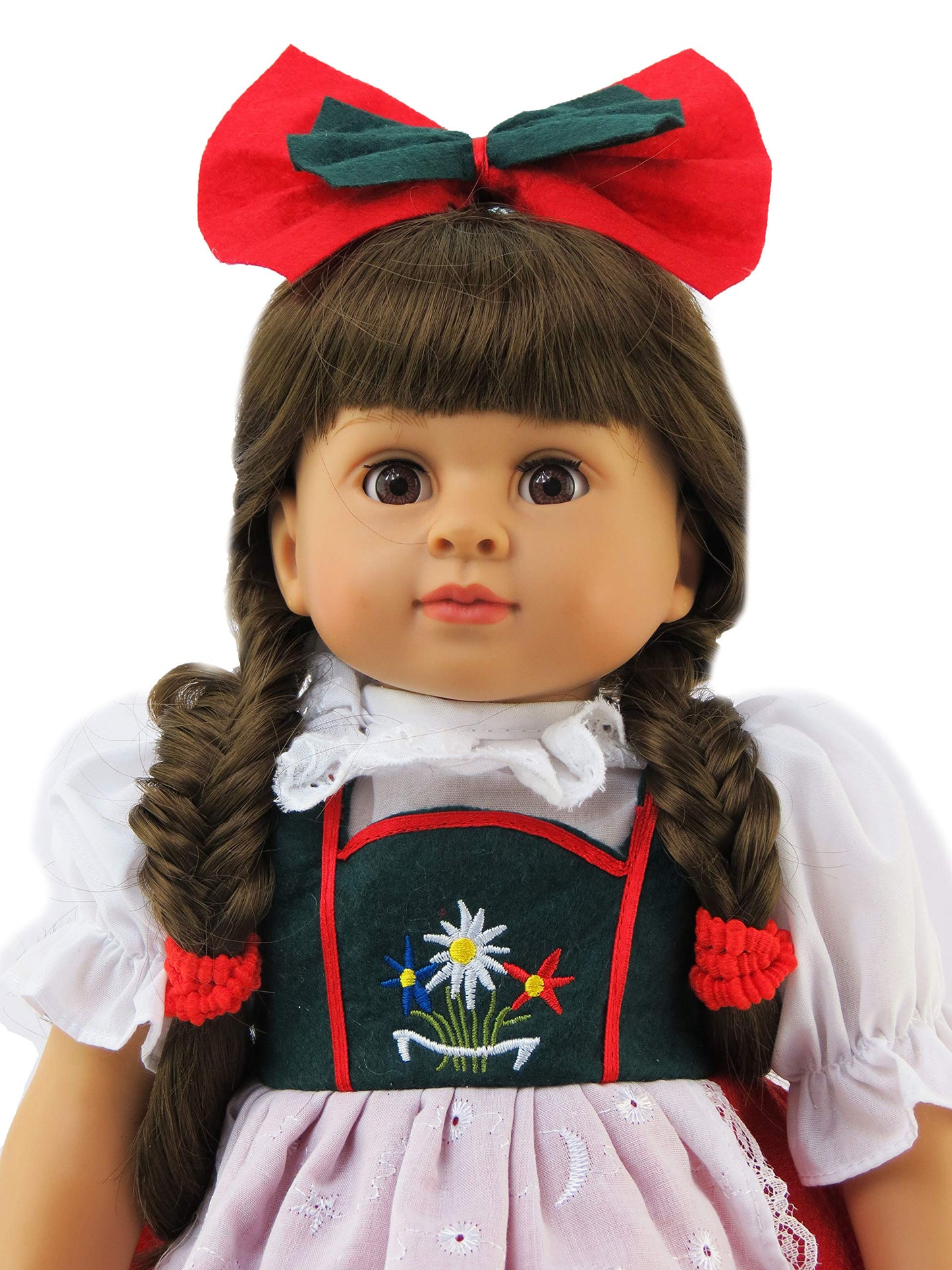 American Fashion World Traditional German or Swiss Dress for 18-Inch Dolls | enhanced Quality & Trendy Design | Dolls Clothes | Outfit Fashions for Dolls for Popular Brands