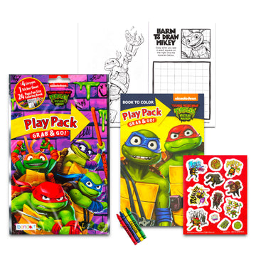 Set Of 15 Teenage Mutant Ninja Turtles Play Packs Fun Party Favors Coloring Book Crayons Stickers