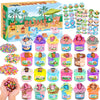 Wujyly 24 Pack Slime Kit - Soft & Non-Sticky Butter, Cloud & Crystal Slime - 12 Axolotl, 6 Highland Cow, 6 Capybara Charms - Diy