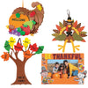 Craft Kits Thanksgiving & Autumn | Peanuts Be Thankful Picture Frame Magnet Kit, Foam Cornucopia Door Sign Kit, Turkey Making Ki