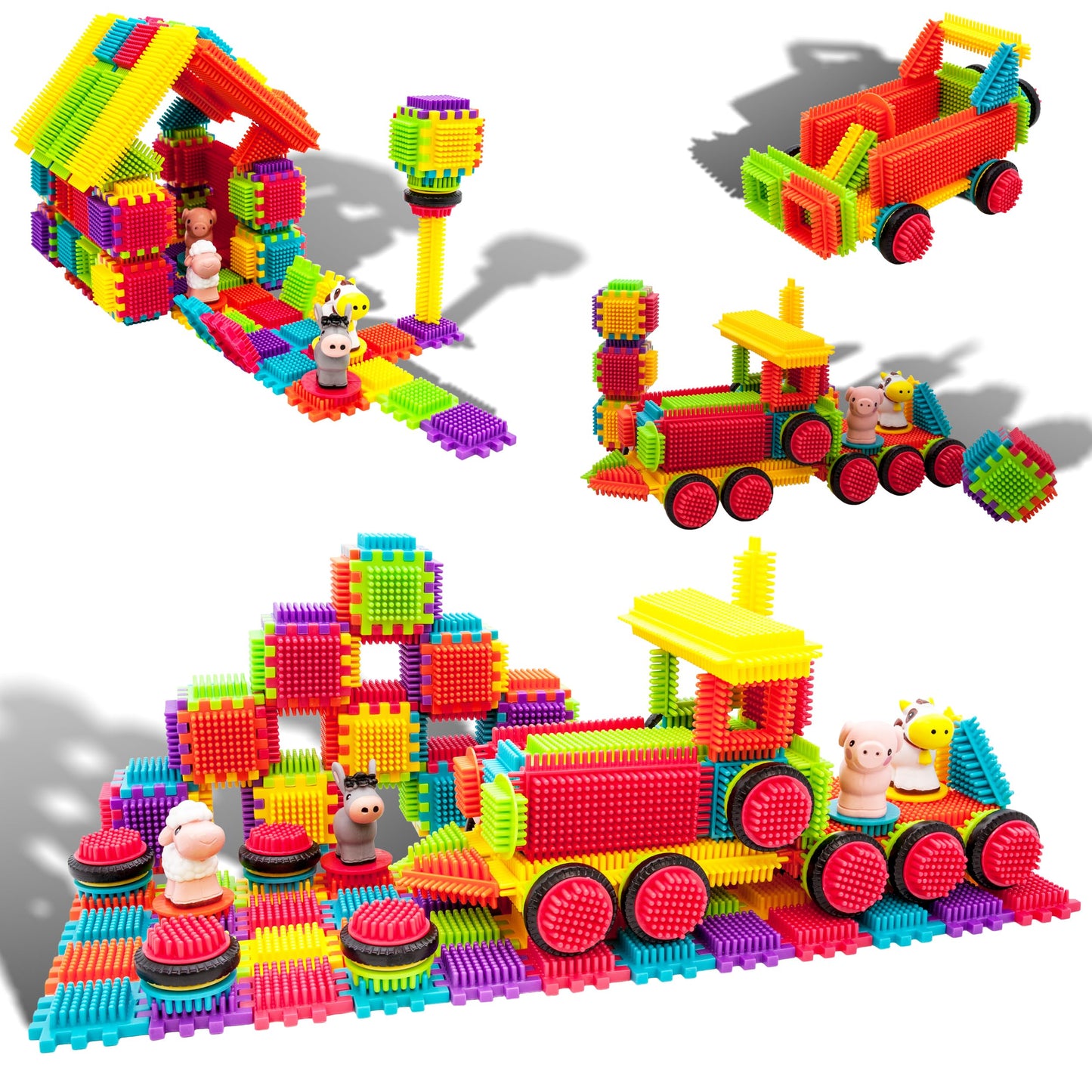Picasso Toys Ptb151 151Pcs Hedgehog Block Block Stem Building Tiles Truck Theme Set Learning Playset Stem Toy Set Educational Ki