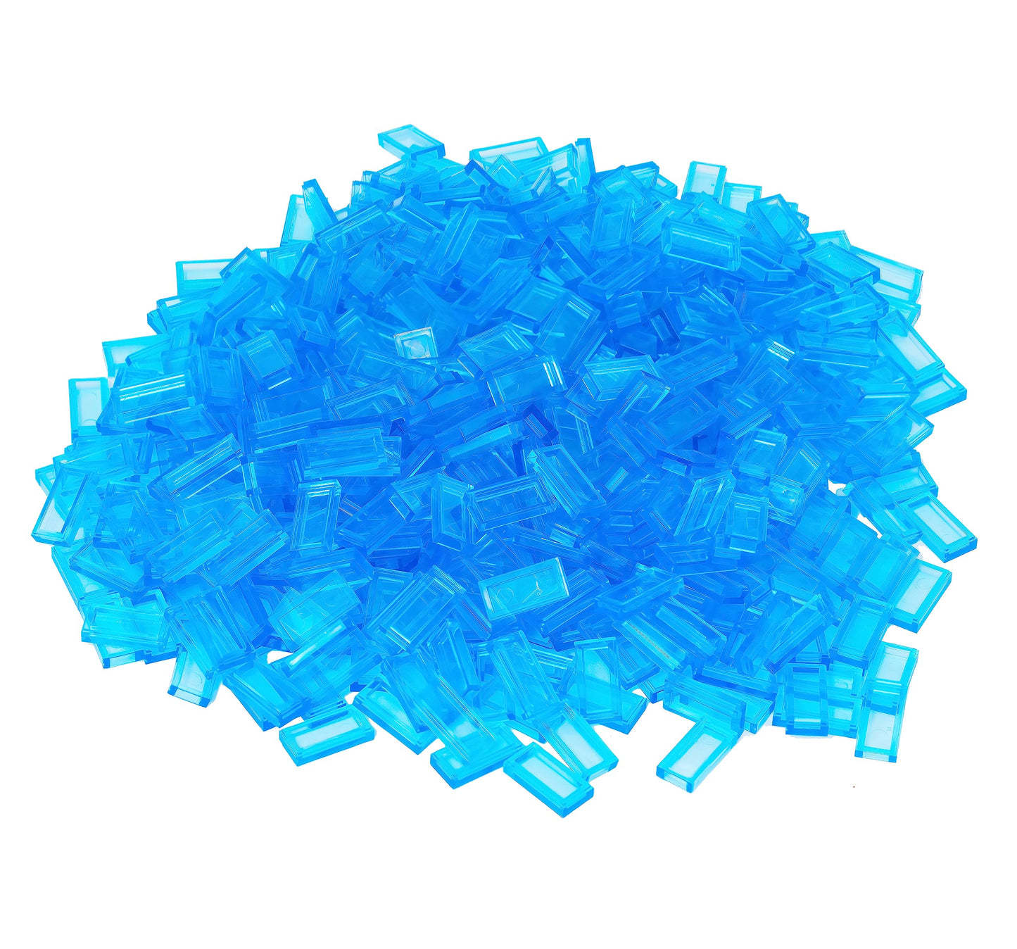 Minizfigs 1x2 Tiles Transparent Light Blue 550 PCS Bulk Flat Building Bricks Toy for Kids Perfect for Water Bricks Compatible with Lego Bricks Building Block Sets Parts and Pieces Lot