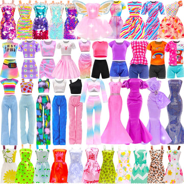 15 Set Doll Clothes For 11.5 Inch Doll Include 1 Fairy Dress 1 Long Dress 2 Sequins Dresses 6 Outfits Tops And Pant/Short/Skirts 6 Fashion Dresses For 11.5 Inch Fashion Dolls