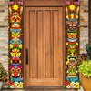 Frienda Hawaiian Luau Party Decoration Supplies Tiki Banner Tiki Totem Door Sign for Hawaii Tropical Decoration Aloha Tropical B