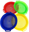 Matty'S Toy Stop Sand Sifter Sieves For Sand & Beach (Red, Blue, Yellow & Green) Complete Gift Set Bundle - 4 Pack (8.75'' X 9.7