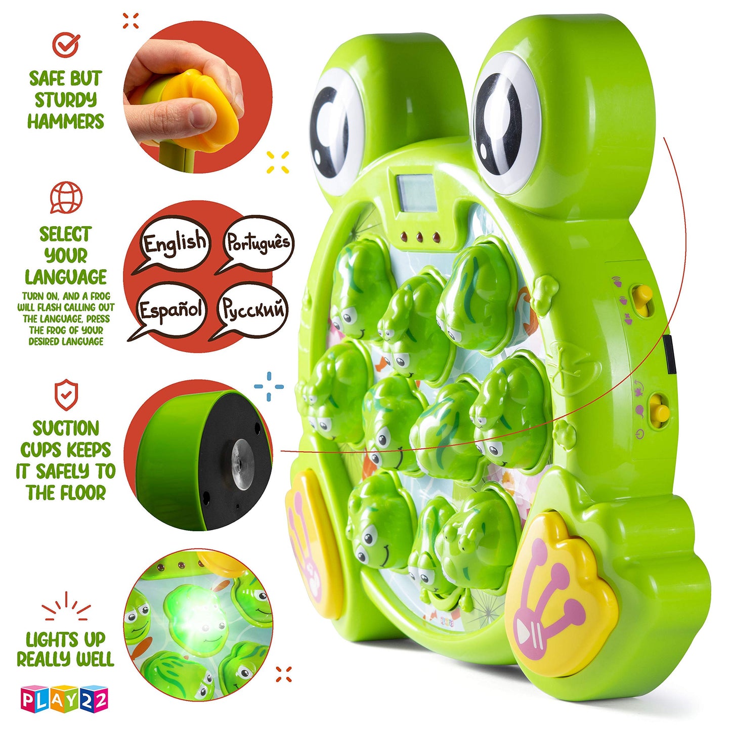 Play22 Toys For 2 3 4 5 Year Old - Toddler Toys Age 2-4, Whack A Frog Game, Baby Toy Gifts For Early Developmental Learning, Birthday Gift For Toddler Boy Toys