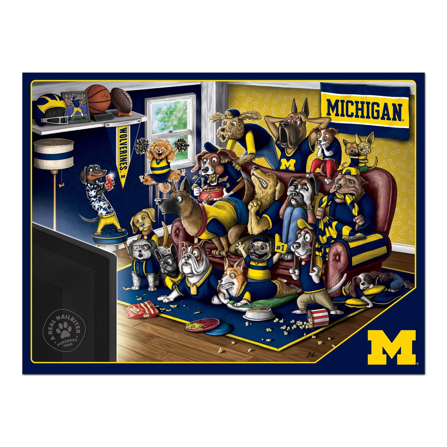Youthefan Ncaa Michigan Wolverines Purebred Fans 500Pc Puzzle - A Real Nailbiter