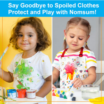 Nomsum Art Smock And Apron For Kids Child And Toddler For Cooking, Baking, Arts & Crafts