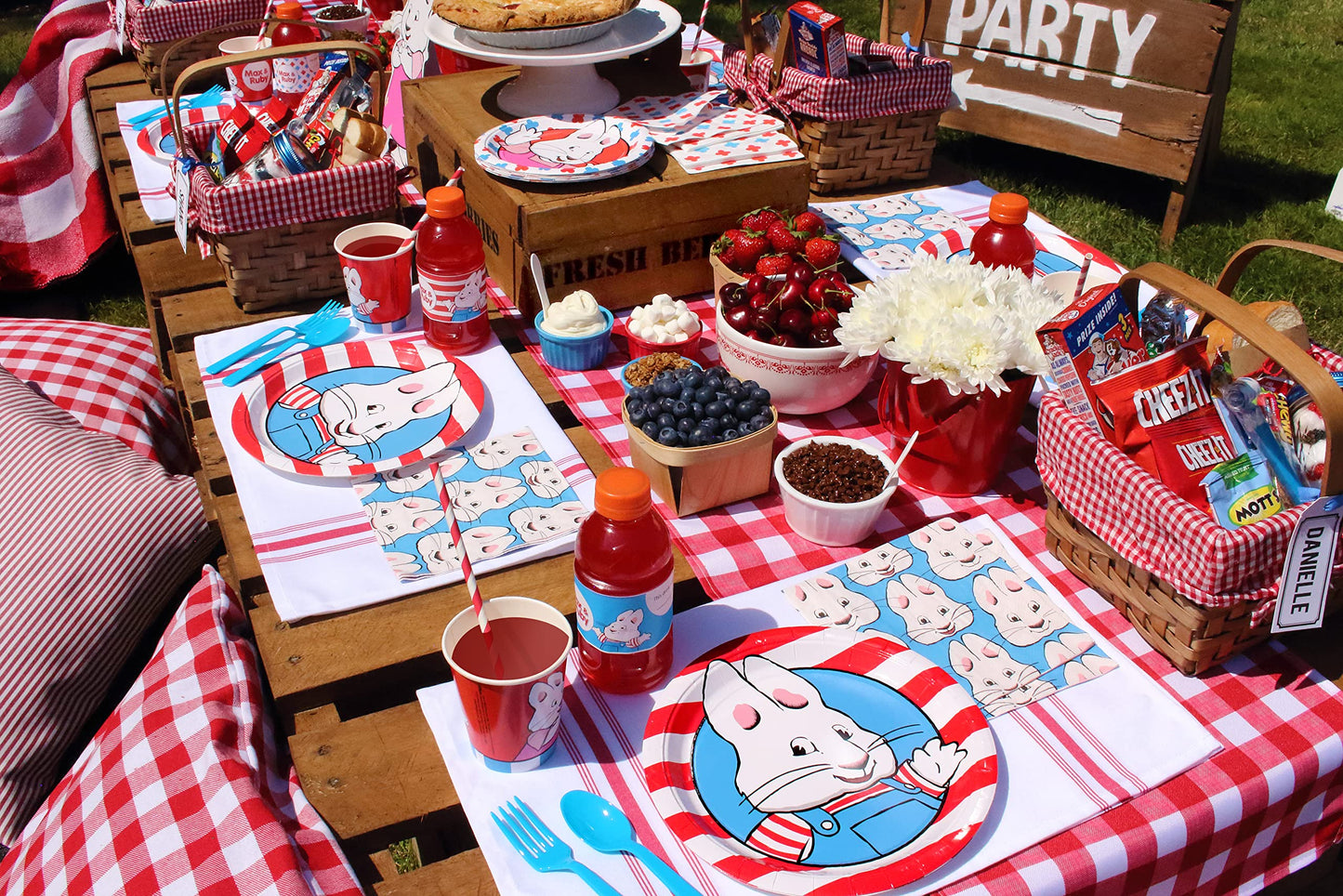Max and Ruby Party Supplies Set - 66 Piece Standard Birthday Party Decoration Pack, Perfect for 8 Guests, by Prime Party