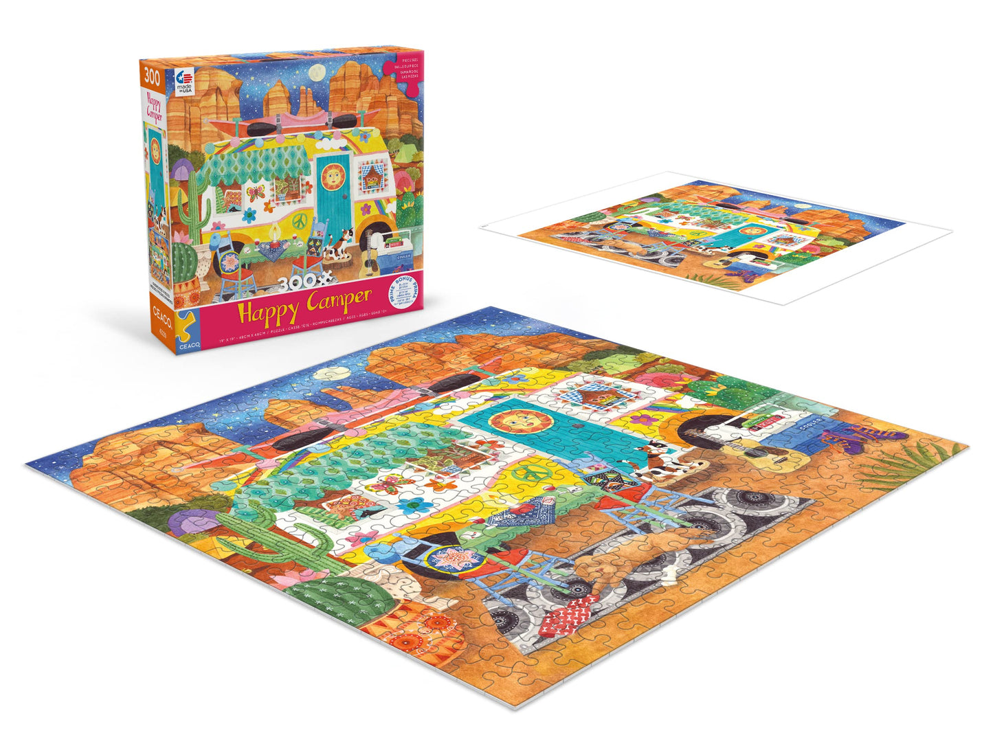 Ceaco - Happy Camper - Canyon Camper - Oversized 300 Piece Jigsaw Puzzle