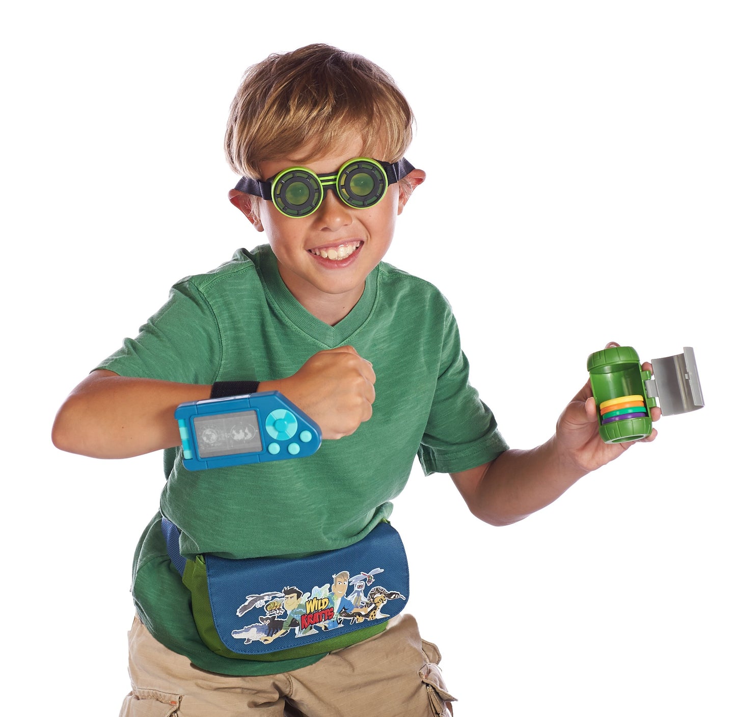 Jazwares Wild Kratts Adventure Playset - 8pc Set with Goggles, Creature Pod, Power Discs & More, Green Pretend Play Accessories for Kids