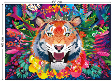 Elena Essex Jigsaw Puzzles 1000 Pieces - Roar Power/Puzzles For Adults 1000 Pieces / 1000 Piece Puzzle/Cool Animal Tiger Cat Puzzle/Puzzle Size 20X28 Inches