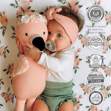 Cuddle + Kind Penelope The Flamingo Little 13'' Hand-Knit Doll - 1 Doll = 10 Meals, Fair Trade, Heirloom Quality, Handcrafted In