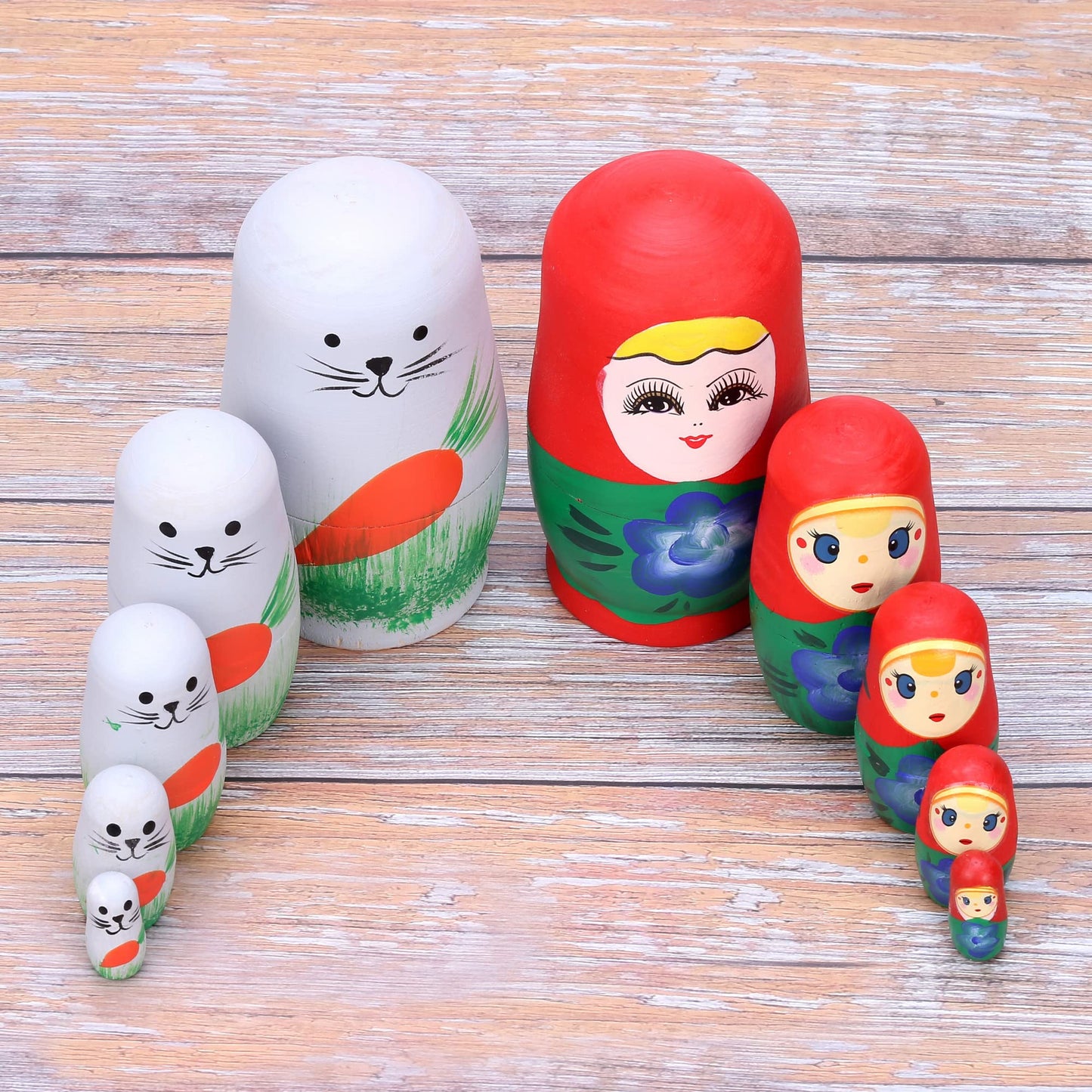 Yoption 5-Piece Wooden Russian Nesting Dolls - Unpainted DIY Matryoshka for Kids, Perfect Paint Gifts for Boys & Girls