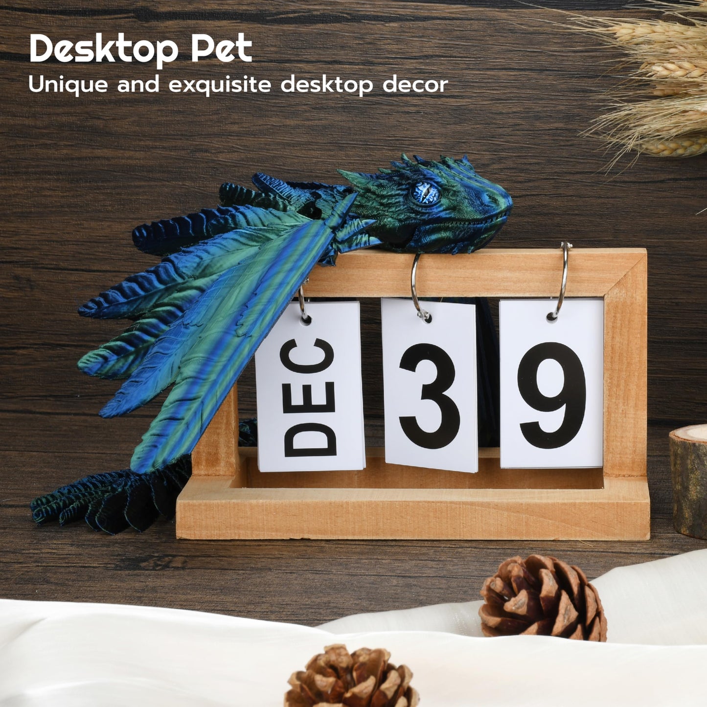 Feathered Wyvern Dragon, 3D Printed Dragon, Articulated Dragon, Fidget Dragon, 3D Printed Toys, Desktop Pet (Golden Dawn)