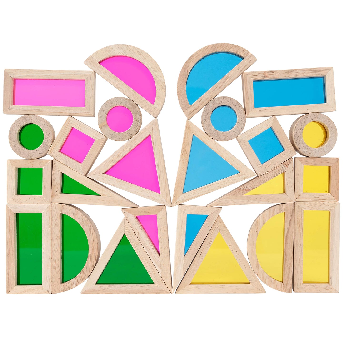 Tickit Rainbow Blocks - Set Of 24 - Sensory Blocks For Toddlers Aged 12M+ - Colorful Montessori Stacking Shapes - First Building