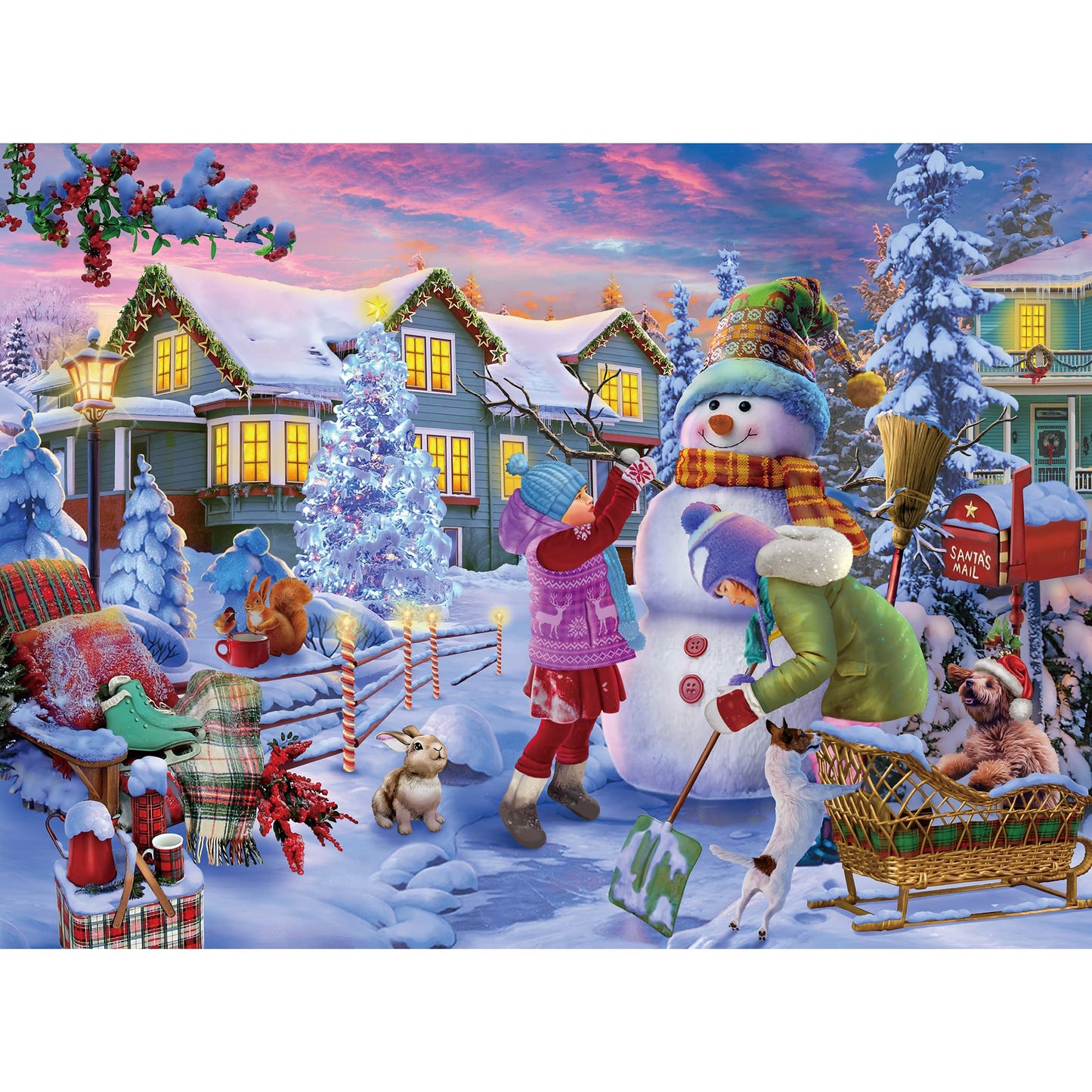Tektalk Puzzles for Adults, 500 Piece Wooden Puzzle, Jigsaw Puzzles 500 Pieces for Teens & Adults - Snowman Stacking