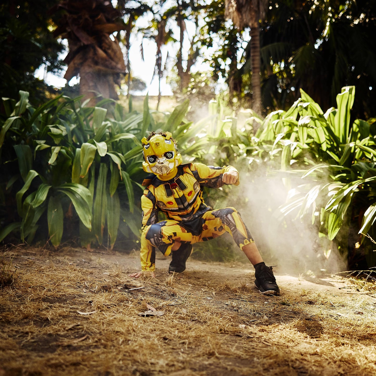 Bumblebee Costume, Muscle Transformer Costumes For Boys, Padded Character Jumpsuit, Kids Size Extra Small (3T-4T)