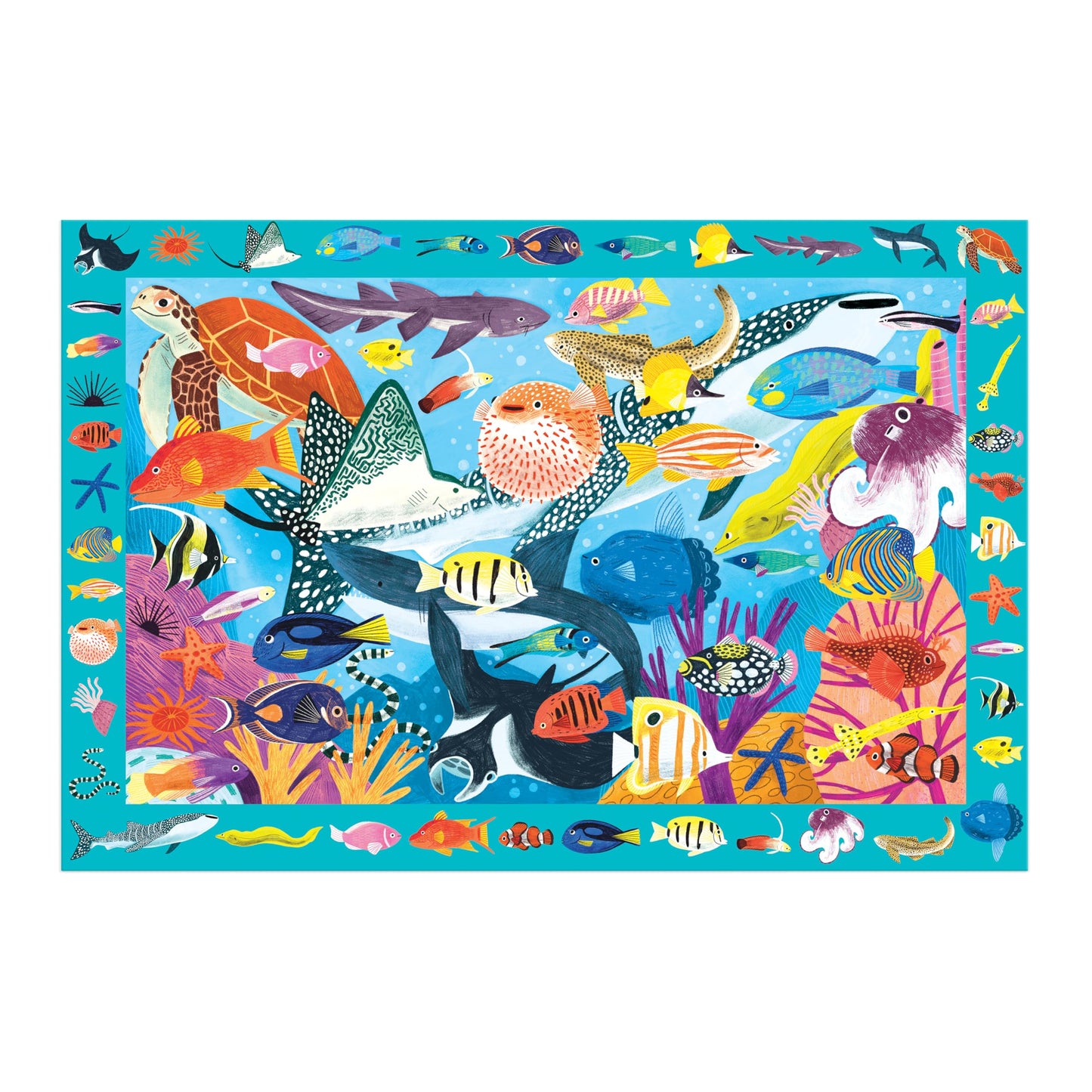 Mudpuppy Coral Reef - 64 Piece Search & Find Puzzle Featuring Diverse Marine Animals And Over 40 Hidden Images To Find For Ages