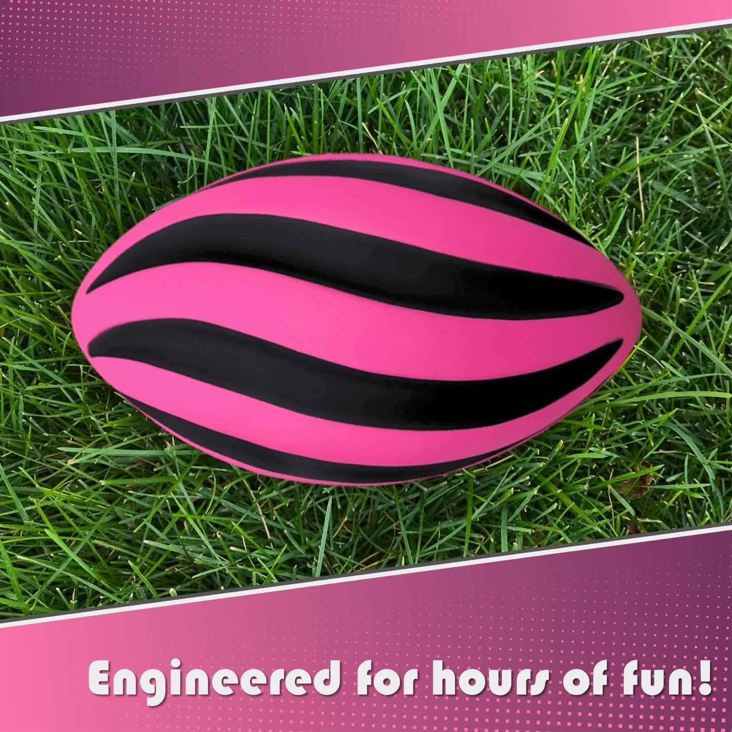 LMC Products Spiral Foam Football - Soft Foam Football for Kids - Each Quality Kids Football is 9 Inches - mature-themed & Toddler Football Youth - Small Football (Pink & Black)