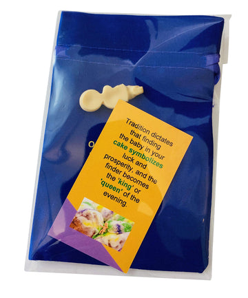 King Cake Baby Figurine With Story Card And Drawstring Bag New Orleans Mardi Gras Souvenir