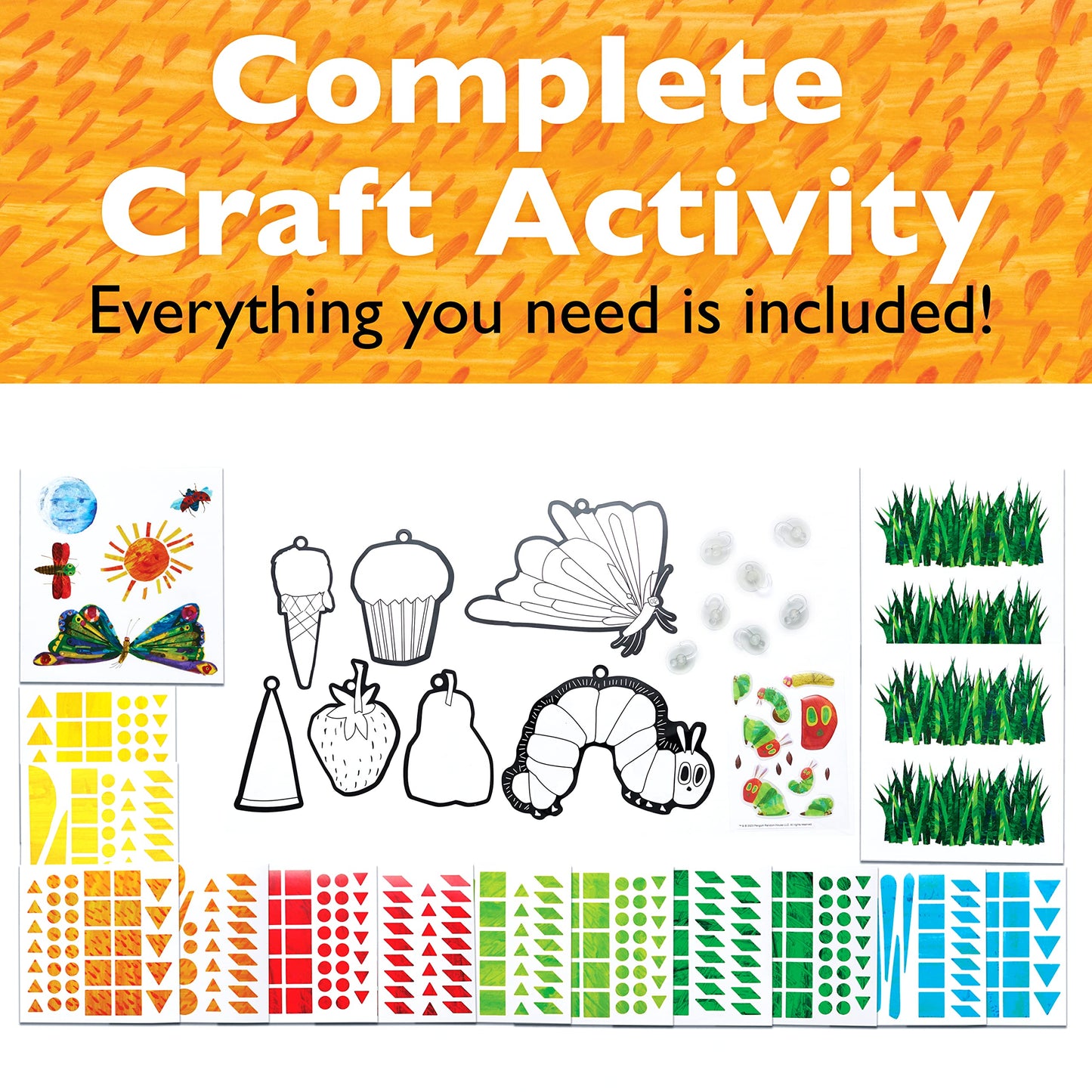 Creativity For Kids The Very Hungry Caterpillar: Sticker Suncatcher Kit - Diy Window Stickers For Toddlers From The World Of Eric Carle, Preschool Arts And Crafts For Kids Ages 3-5+, Medium