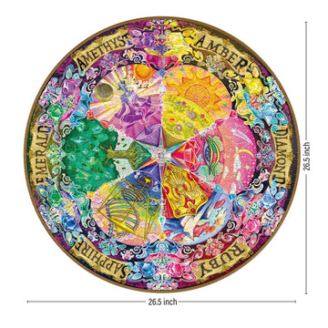 Antelope - 1000 Piece Mandala Puzzle For Adults, Gem Mandala Jigsaw Puzzles 1000 Pieces,1000 Piece Round Puzzles, Butterfly Puzzles, High Resolution, Matte Finish, Smooth Edging, No Dust