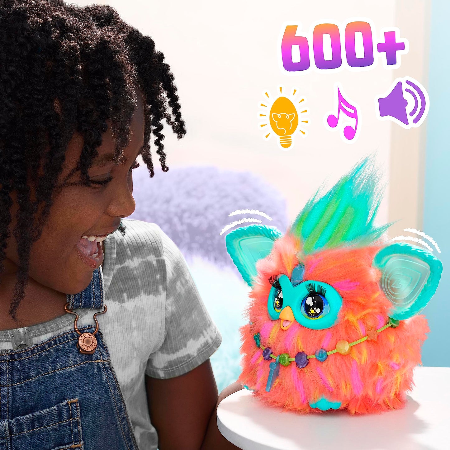 Furby Coral, 15 Fashion Accessories, Interactive Plush Toys For 6 Year Old Girls & Boys & Up, Voice Activated Animatronic