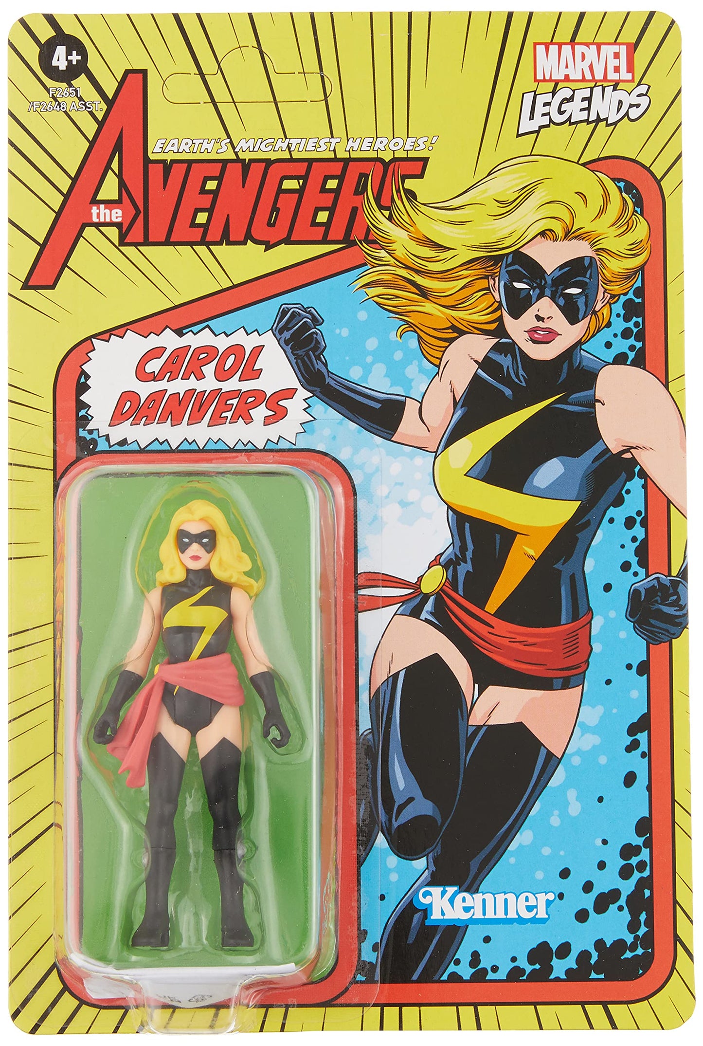 Marvel Hasbro Legends Series 3.75-Inch Retro 375 Collection Carol Danvers Action Figure Toy