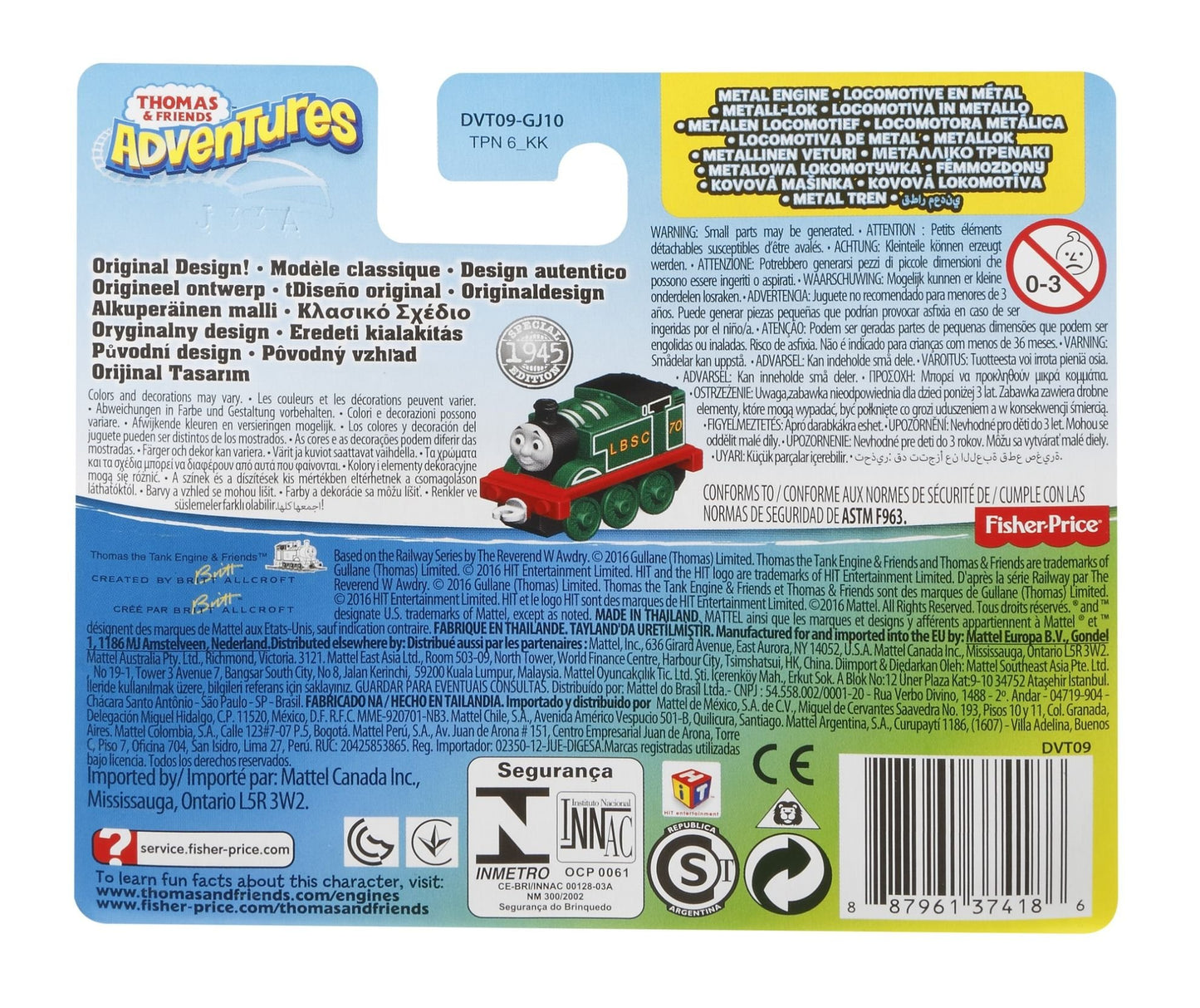 Thomas & Friends Dvt09 Adventures Special Edition Original Engine Toy