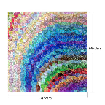 Bgraamiens Puzzle-Rainbow Triangle-1000 Pieces Square Puzzle Color Challenge Jigsaw Puzzles For Adults And Kids