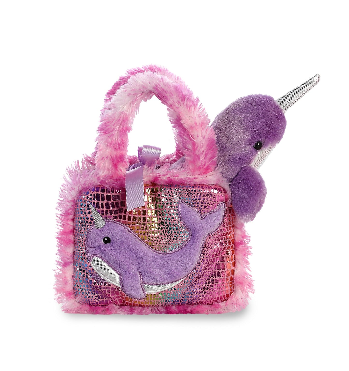 Aurora® Fashionable Fancy Pals™ Narwhal Stuffed Animal - On-The-Go Companions - Stylish Accessories - Multicolor 7 Inches