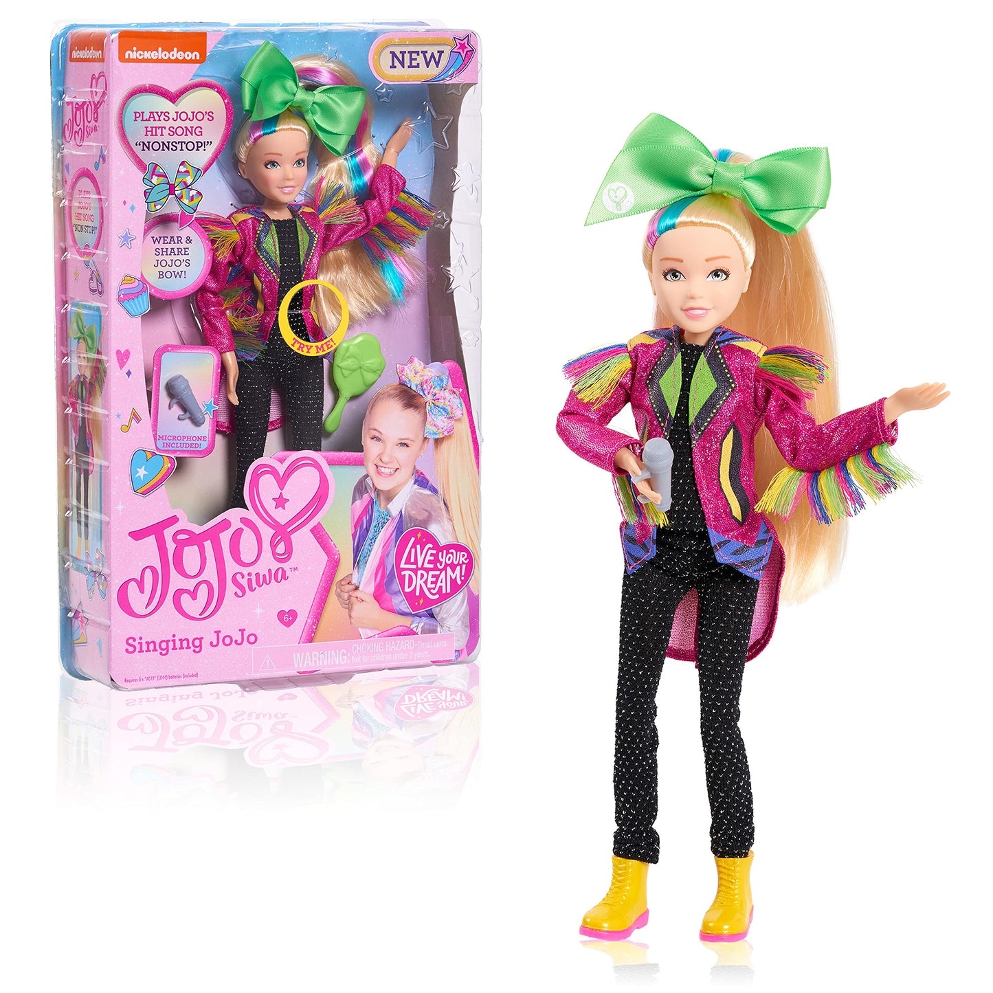 Jojo Siwa 10 Inch Singing Doll, Sings Hit Song Titled 'Non-Stop', Pink Jacket With Rainbow Fringe, Kids Toys For Ages 6Up By Just Play