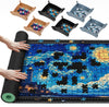 Lwoeo Jigsaw Puzzle Mat Roll Up, Black 48.4” X 30.7” Smooth Top Saver Pad Up To 2000 Pieces,Large Puzzel Matt Rollup With 6 Sorting Trays & 1 Storage Bag For Sorting Table, Board, Frame Puzzles Mats