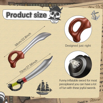 Charniol 24 Pieces Inflatable Pirate decorative replica blades Halloween Toy decorative replica blade Party Favors Birthday Supplies Inflated cutting tool for Swimming Pool Cosplay Stage Props Costume Accessories
