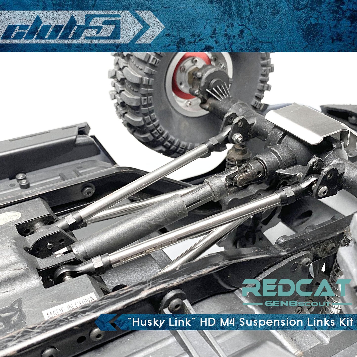 Club 5 ''Husky Link HD M4 Suspension Links Kit for Redcat GEN8 (6mm Stainless Steel)