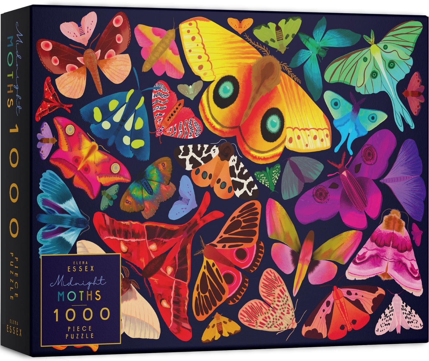 Elena Essex Jigsaw Puzzles - Radiant Jungle, Kites At Dusk, Snowfall (Midnight Moths)