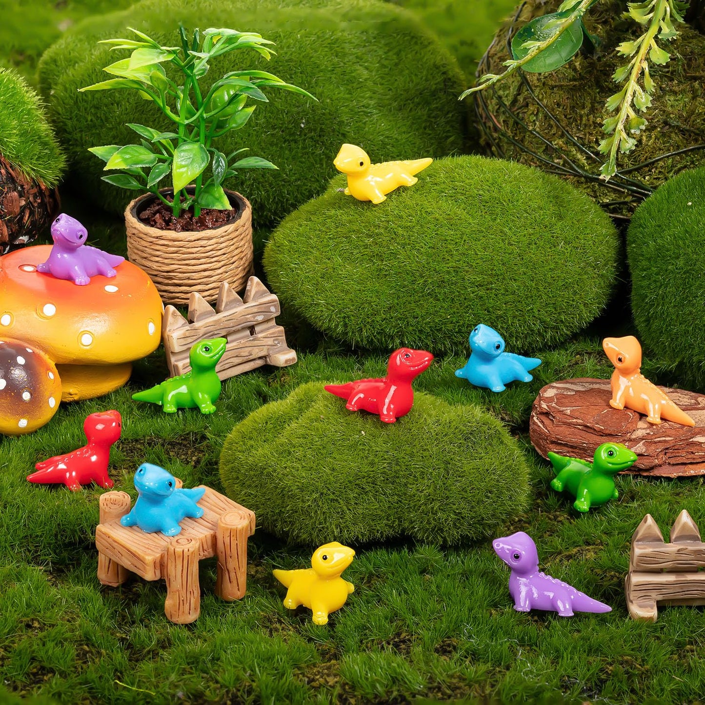 Sywhxy 200Pcs Mini Resin Lizards Colorful Tiny Lizard Figurines For Dollhouses, Cute Mini Resin Lizards Bulk For Diy Micro Moss